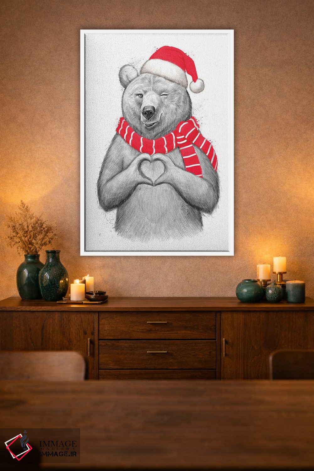 تابلو دکوراتیو خرس کریسمس یک اثر نیکیتا کورنکوف - D1W