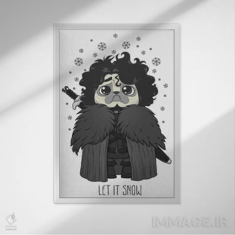 تابلو دکوراتیو بگذار برف ببارد اثر نیکیتا کورنکوف - نمای قابدار سفید