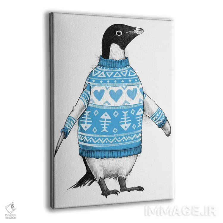 تابلو دکوراتیو پنگوئن با پلیور اثر نیکیتا کورنکوف - نمای پرسپکتیو محصول