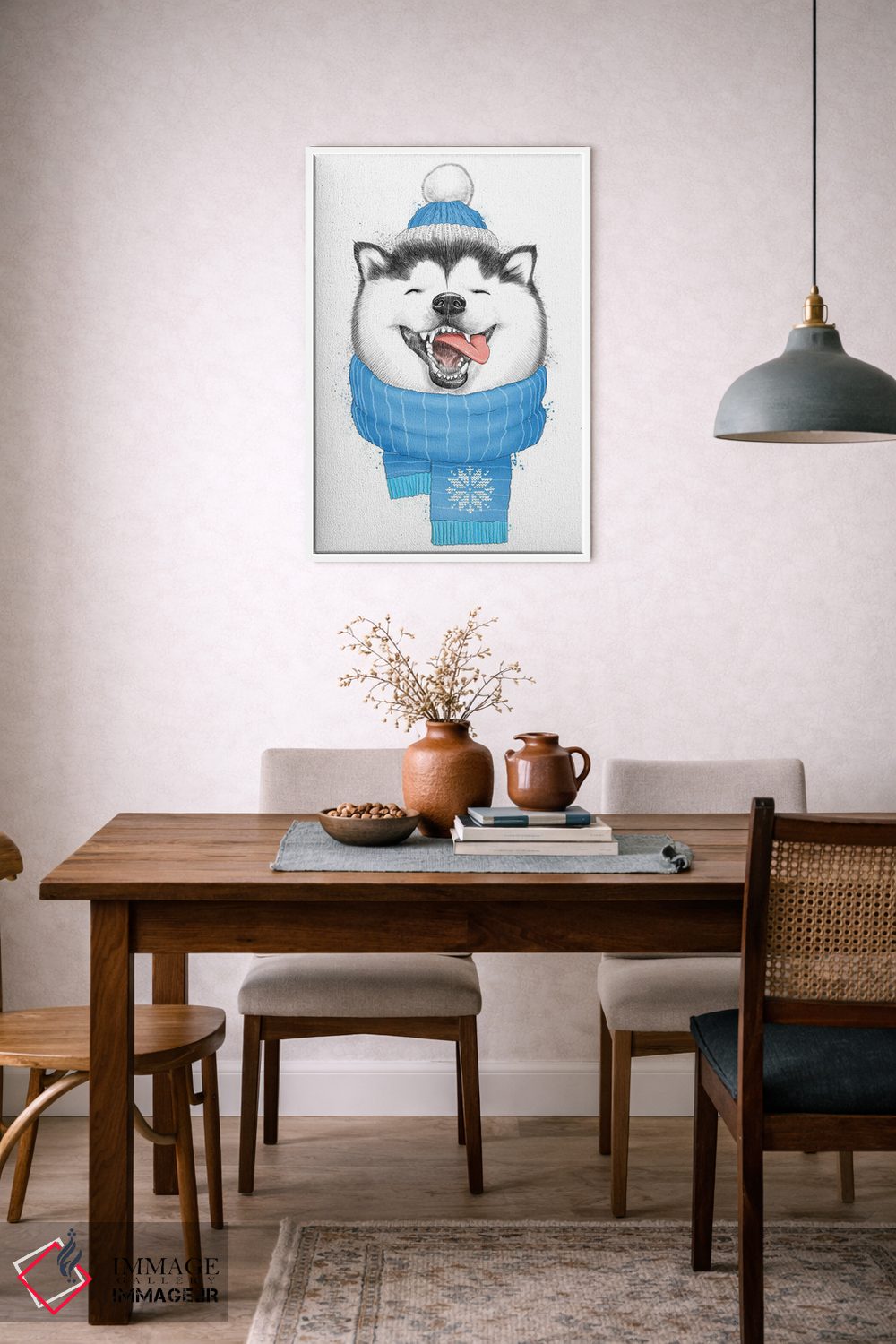 تابلو دکوراتیو هاسکی شاد اثر نیکیتا کورنکوف - D4W