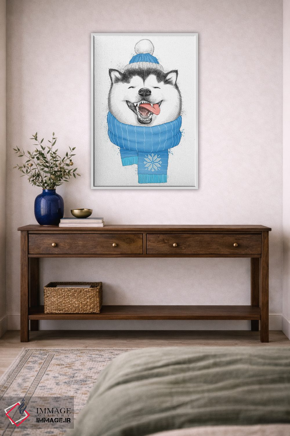 تابلو دکوراتیو هاسکی شاد اثر نیکیتا کورنکوف - D3W