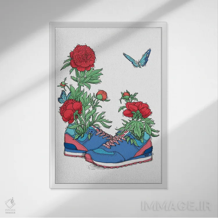 تابلو دکوراتیو تعادل طبیعت اثر نیکیتا کورنکوف - نمای قابدار سفید