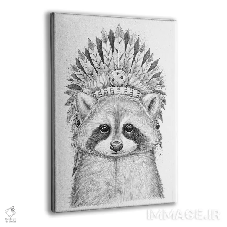 تابلو دکوراتیو راکون آپاچی اثر نیکیتا کورنکوف - نمای پرسپکتیو محصول