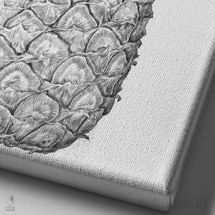 تابلو دکوراتیو اختاپوس آناناسی اثر نیکیتا کورنکوف - نمای نزدیک بافت بوم