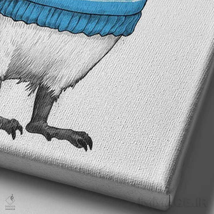 تابلو دکوراتیو پنگوئن با پلیور اثر نیکیتا کورنکوف - نمای نزدیک بافت بوم