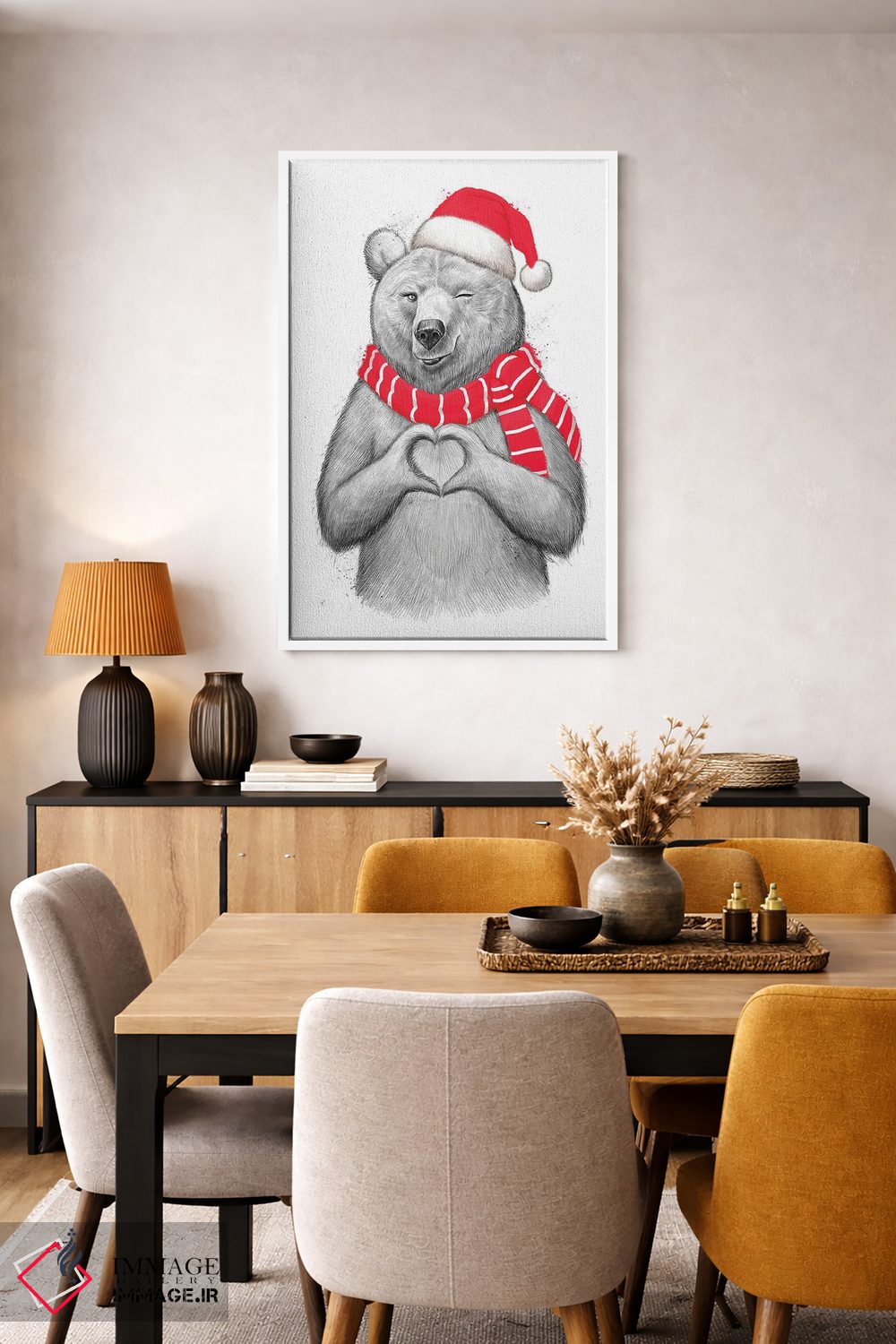 تابلو دکوراتیو خرس کریسمس یک اثر نیکیتا کورنکوف - D5W
