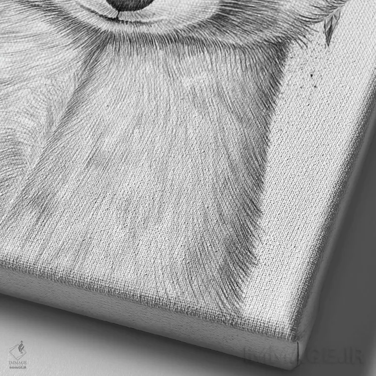 تابلو دکوراتیو راکون آپاچی اثر نیکیتا کورنکوف - نمای نزدیک بافت بوم