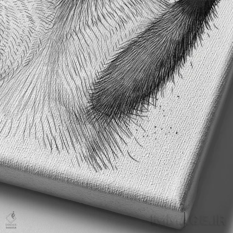 تابلو دکوراتیو راکون و کلوچه ها اثر نیکیتا کورنکوف - نمای نزدیک بافت بوم