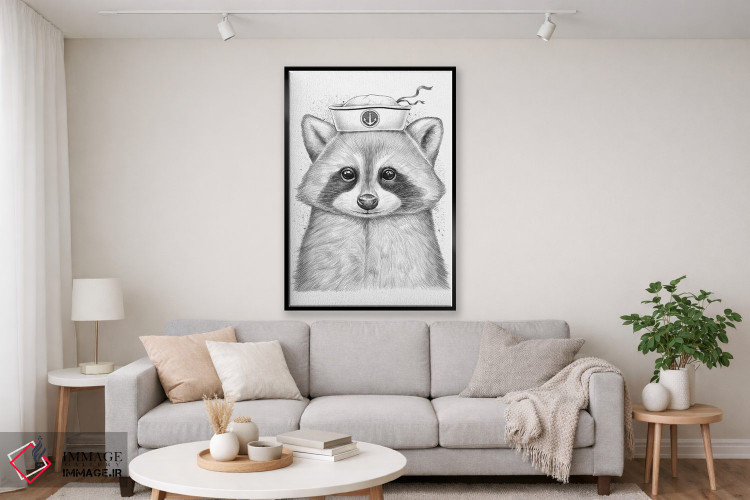 تابلو دکوراتیو راکون ملوان اثر نیکیتا کورنکوف - D2B