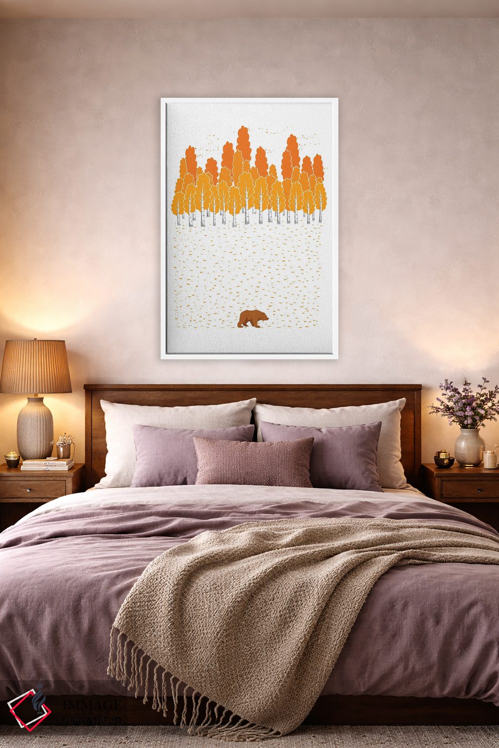 تابلو دکوراتیو درخت غان و خرس اثر نیکیتا کورنکوف - D3W