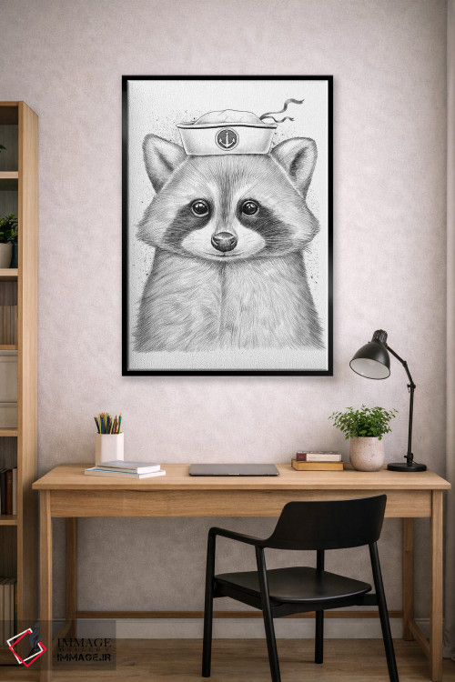 تابلو دکوراتیو راکون ملوان اثر نیکیتا کورنکوف - D3B