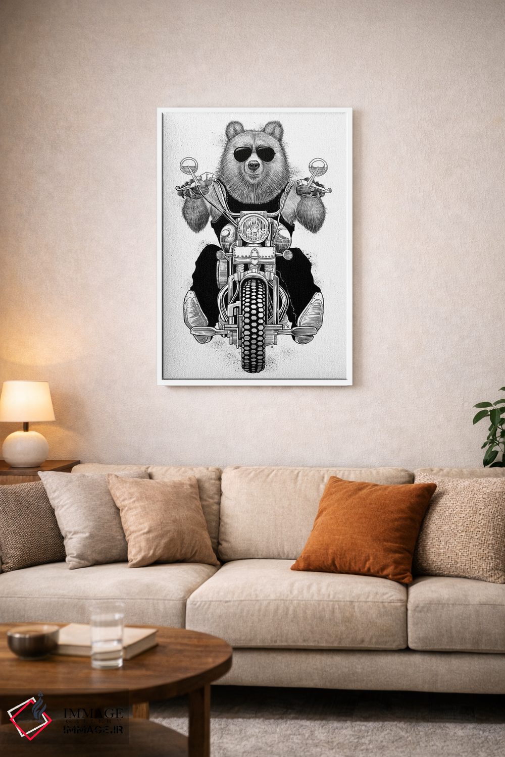 تابلو دکوراتیو خرس بی خیال اثر نیکیتا کورنکوف - D3W