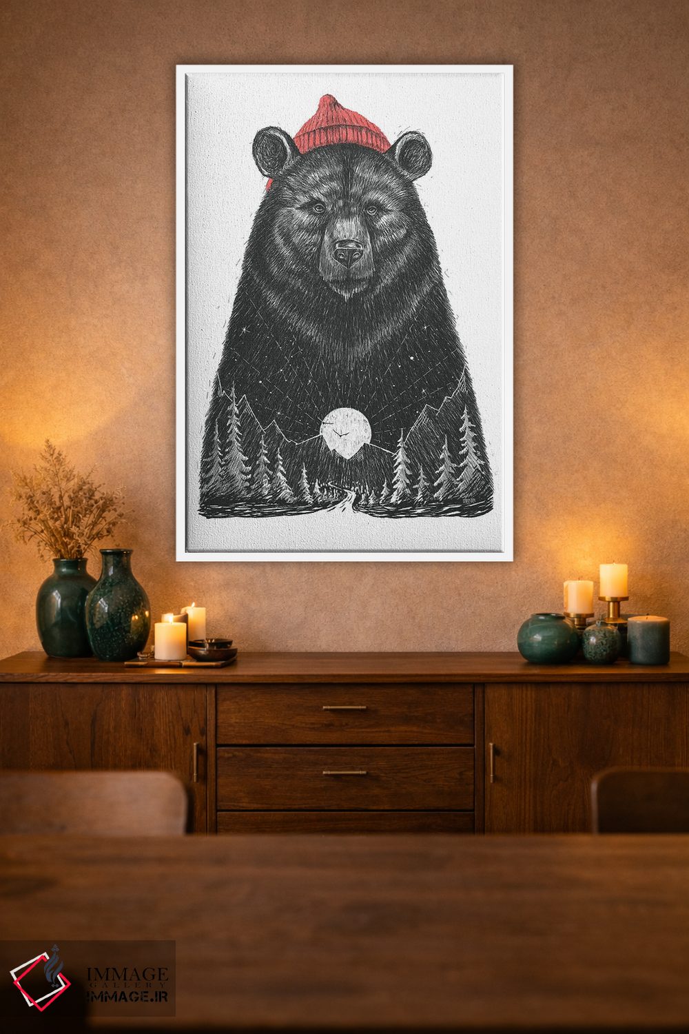 تابلو دکوراتیو خرس جنگلی اثر نیکیتا کورنکوف - D1W