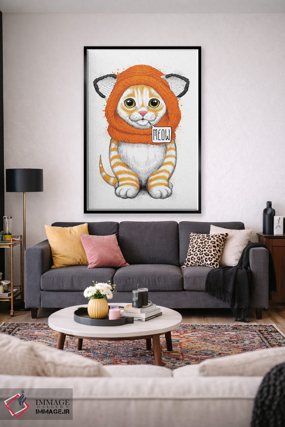 تابلو دکوراتیو بچه گربه با کلاه روباه اثر نیکیتا کورنکوف - D2B