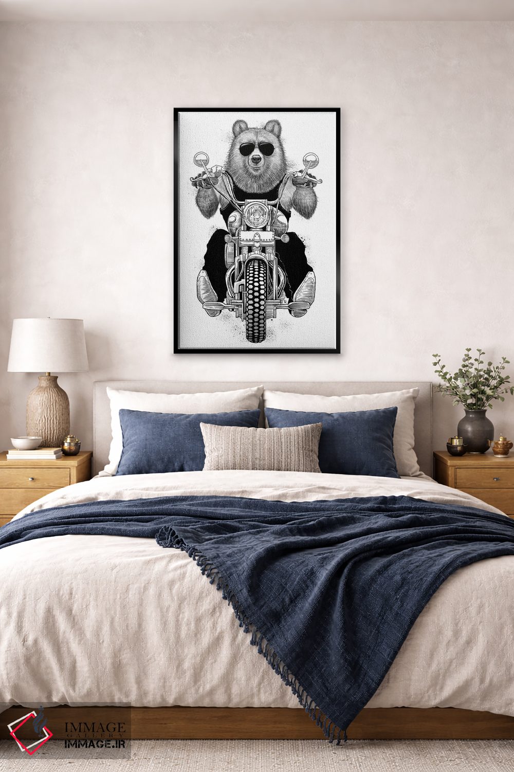 تابلو دکوراتیو خرس بی خیال اثر نیکیتا کورنکوف - D6B