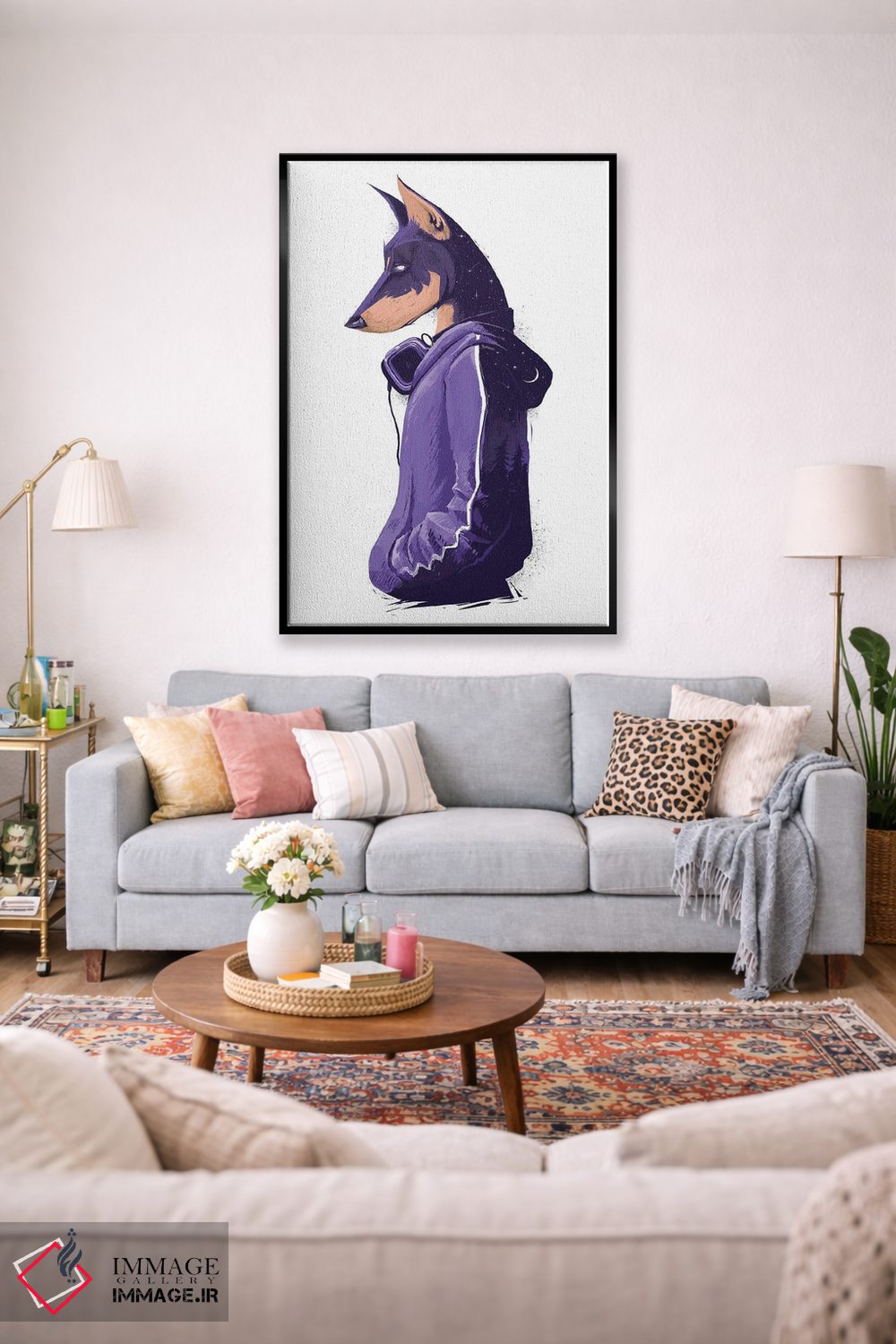 تابلو دکوراتیو دوبرمن شب اثر نیکیتا کورنکوف - D2B