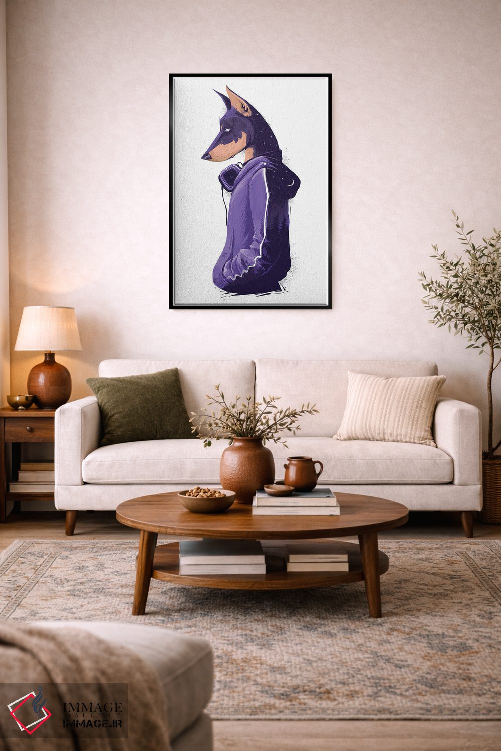 تابلو دکوراتیو دوبرمن شب اثر نیکیتا کورنکوف - D4B