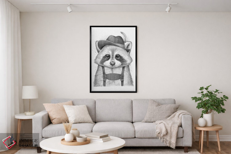 تابلو دکوراتیو راکون آلمانی اثر نیکیتا کورنکوف - D5B