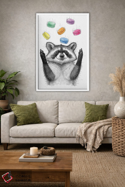 تابلو دکوراتیو راکون و کلوچه ها اثر نیکیتا کورنکوف - D1W