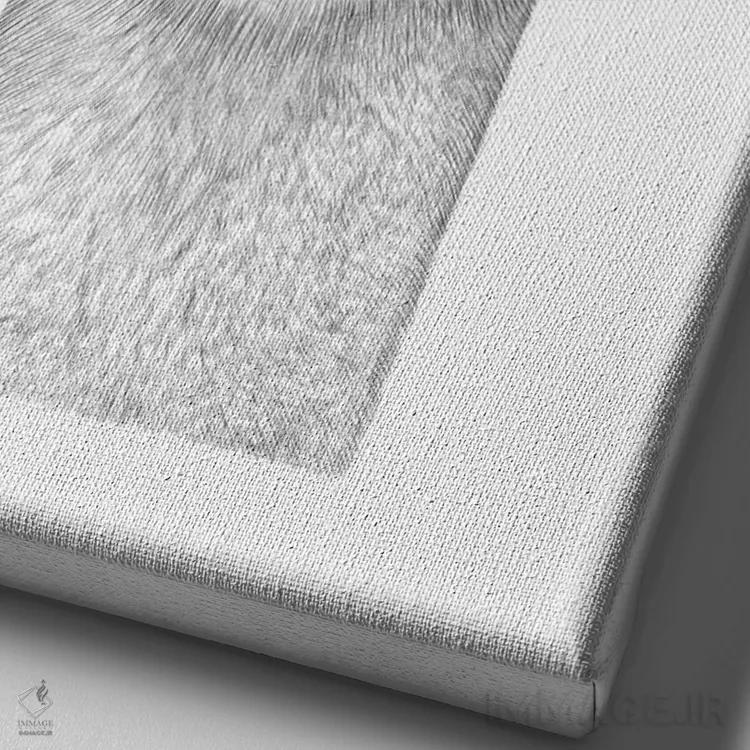 تابلو دکوراتیو آلپاکا با حلقه گل اثر نیکیتا کورنکوف - نمای نزدیک بافت بوم