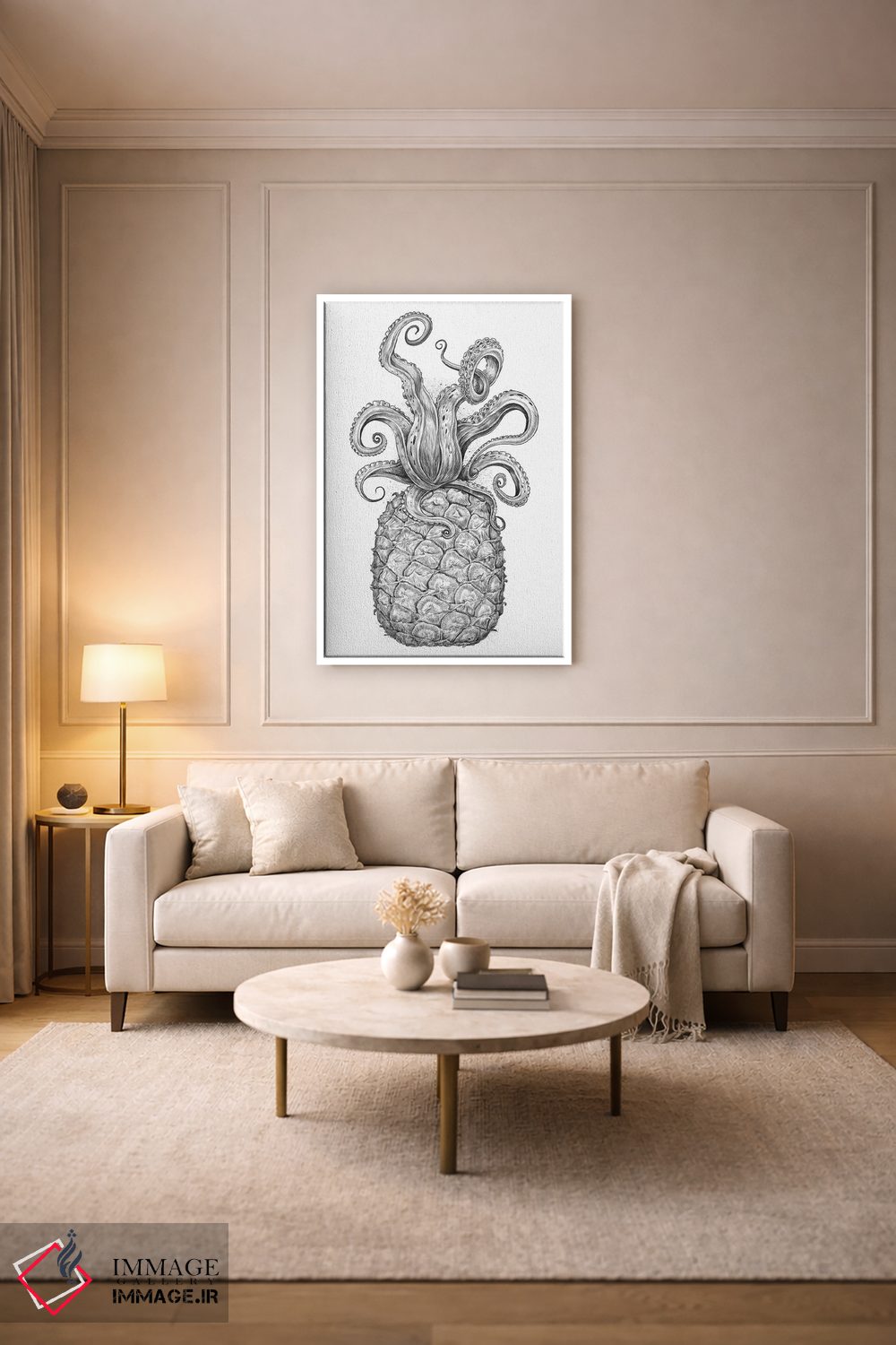 تابلو دکوراتیو اختاپوس آناناسی اثر نیکیتا کورنکوف - D3W