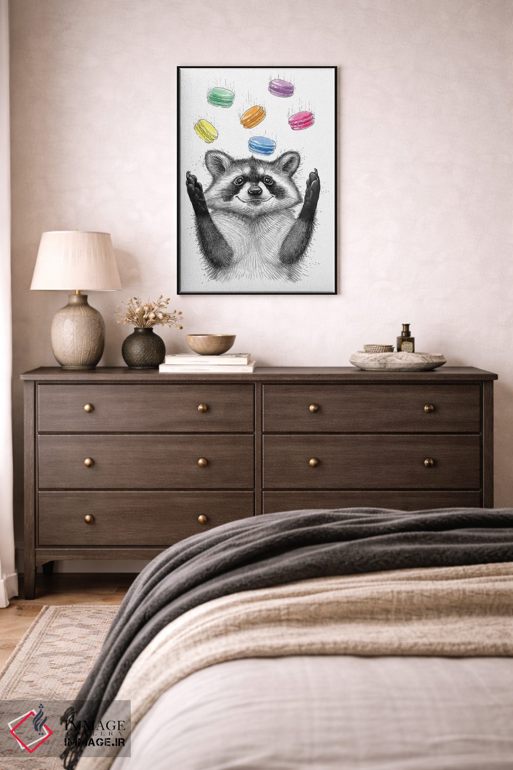 تابلو دکوراتیو راکون و کلوچه ها اثر نیکیتا کورنکوف - D4B