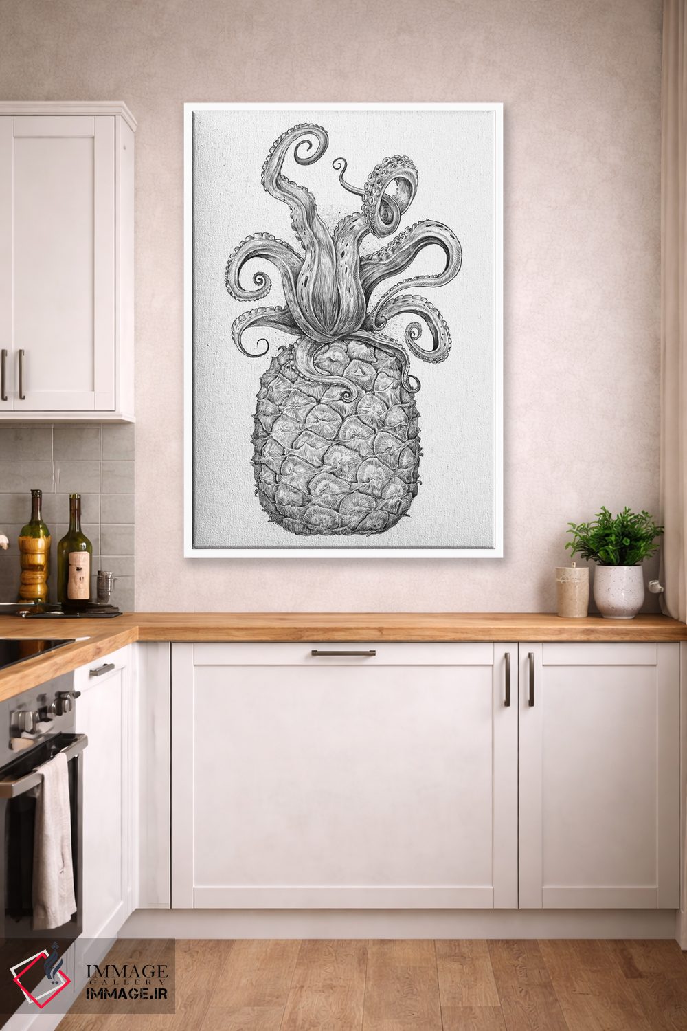 تابلو دکوراتیو اختاپوس آناناسی اثر نیکیتا کورنکوف - D4W