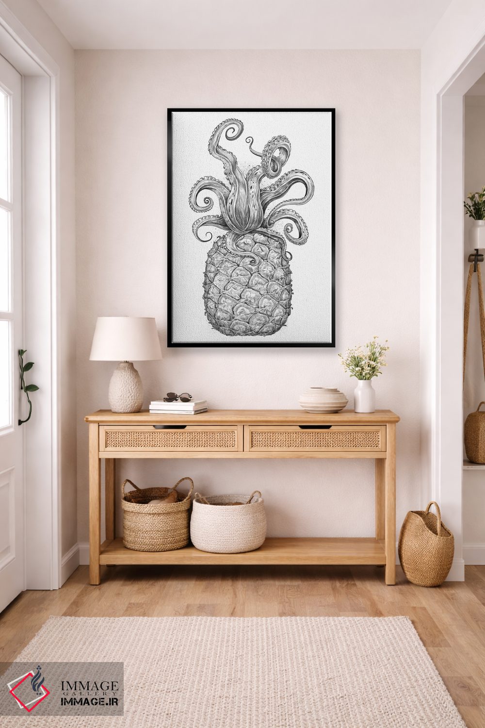 تابلو دکوراتیو اختاپوس آناناسی اثر نیکیتا کورنکوف - D5B