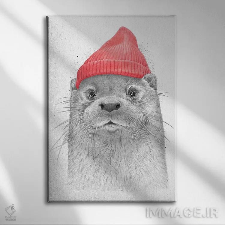 تابلو دکوراتیو سمور دریایی اثر نیکیتا کورنکوف - نمای روبهرو روی دیوار