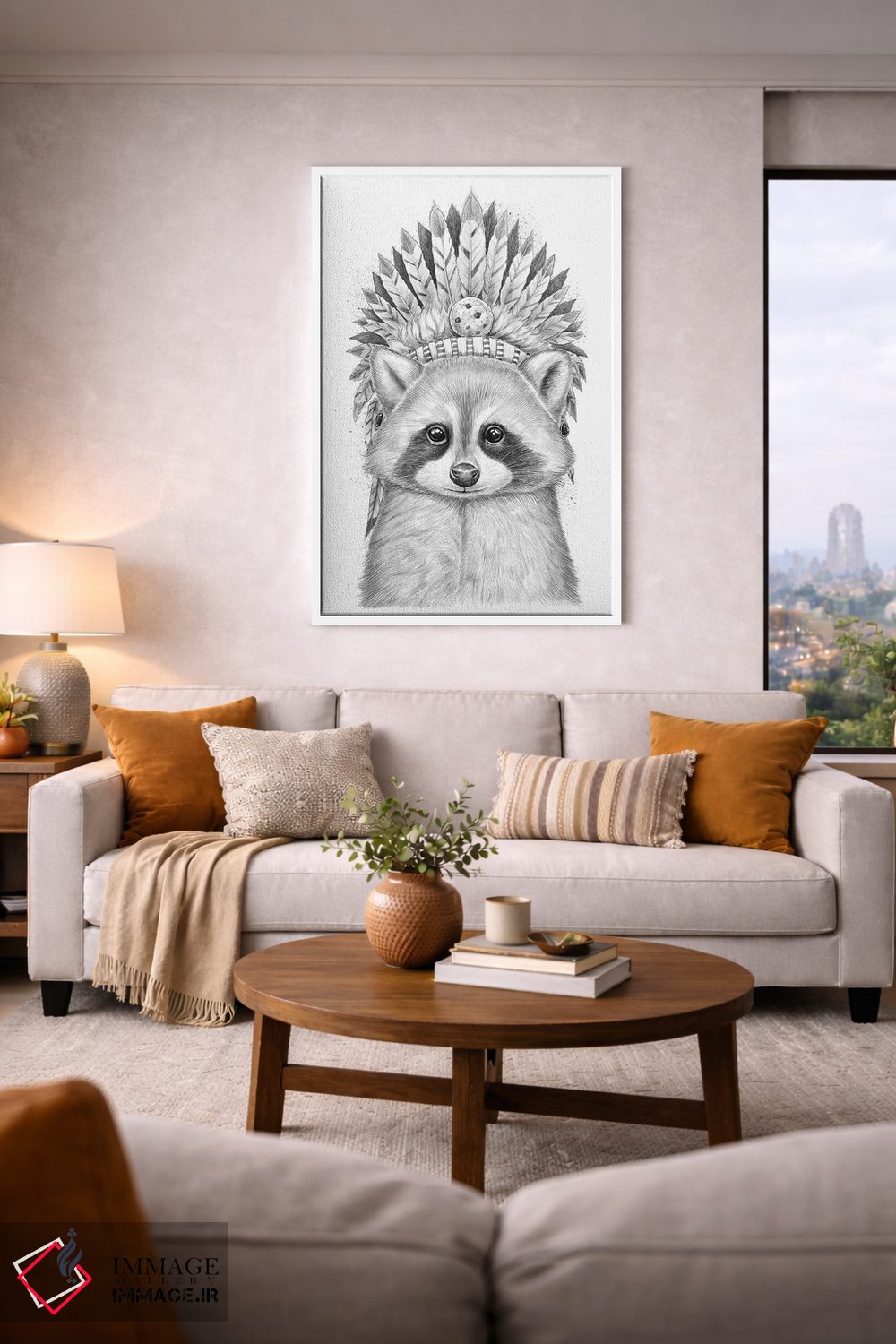 تابلو دکوراتیو راکون آپاچی اثر نیکیتا کورنکوف - D5W