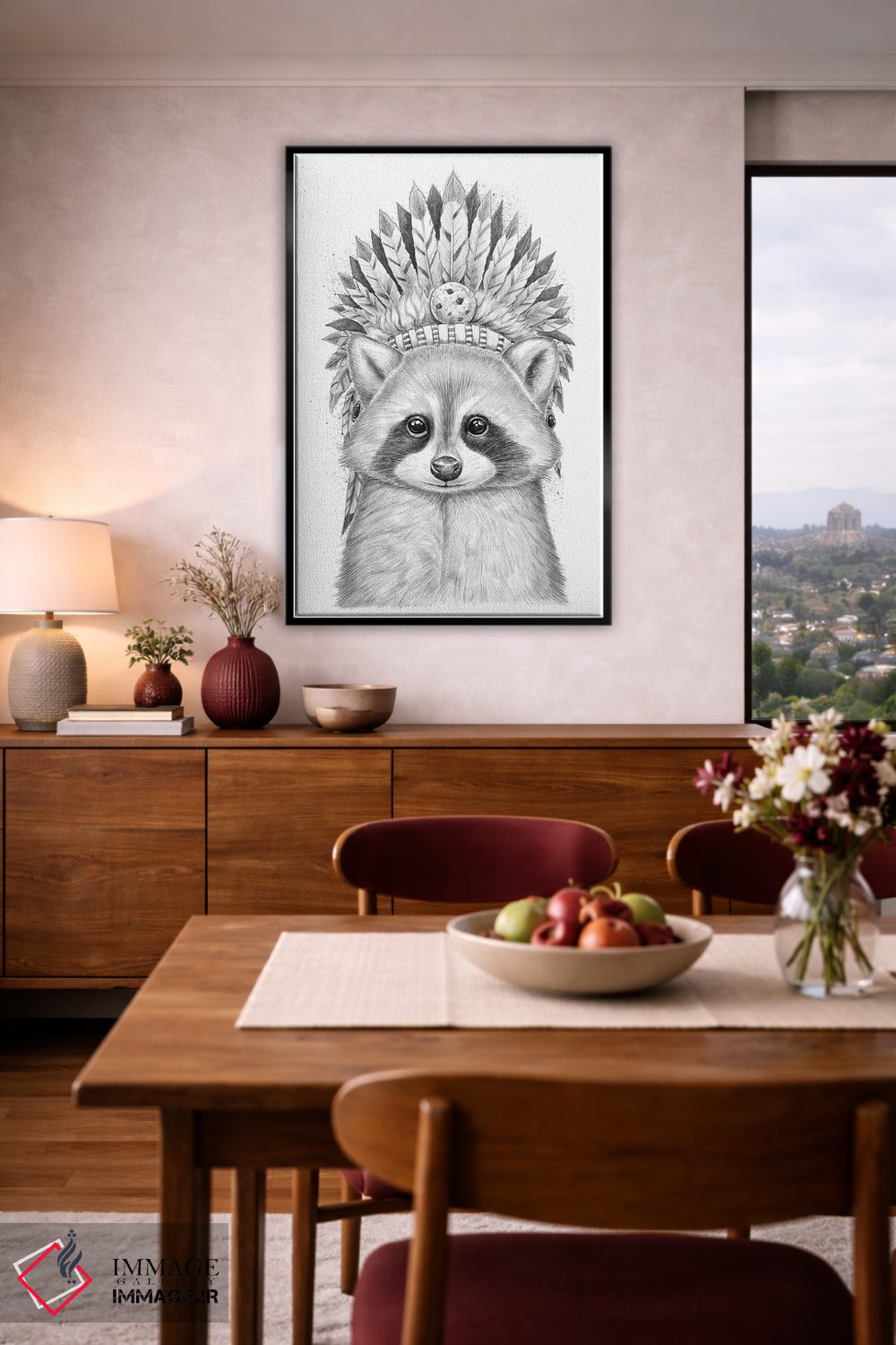 تابلو دکوراتیو راکون آپاچی اثر نیکیتا کورنکوف - D6B