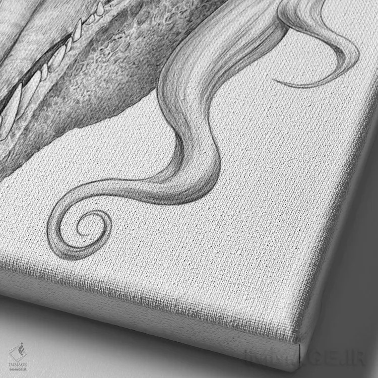 تابلو دکوراتیو تی رکسیکورن اثر نیکیتا کورنکوف - نمای نزدیک بافت بوم