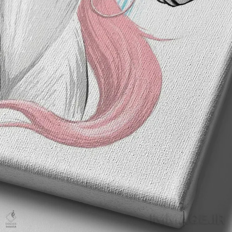 تابلو دکوراتیو تک شاخ با هدفون دوناتی اثر نیکیتا کورنکوف - نمای نزدیک بافت بوم