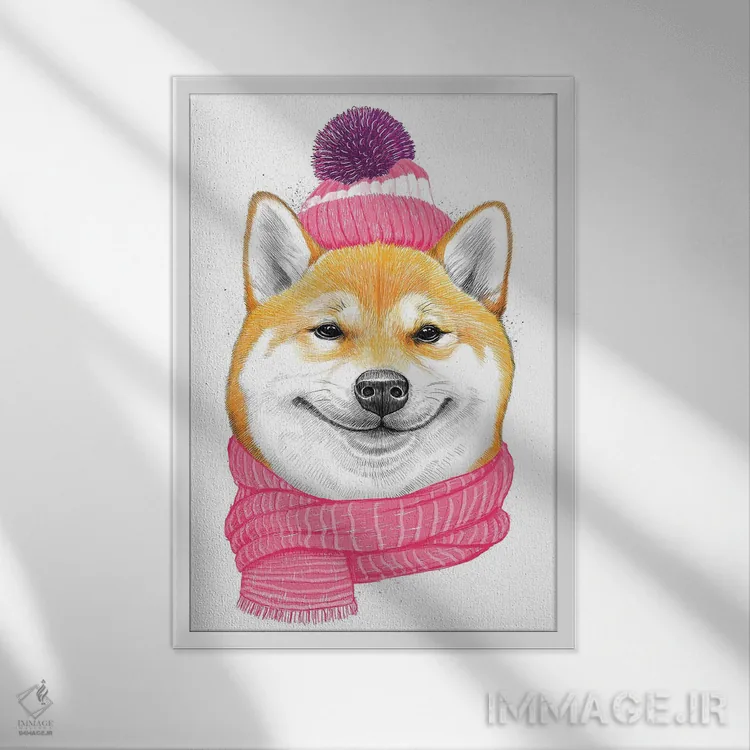 تابلو دکوراتیو شیبا اینو اثر نیکیتا کورنکوف - نمای قابدار سفید