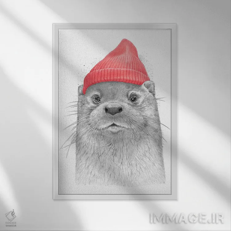 تابلو دکوراتیو سمور دریایی اثر نیکیتا کورنکوف - نمای قابدار سفید