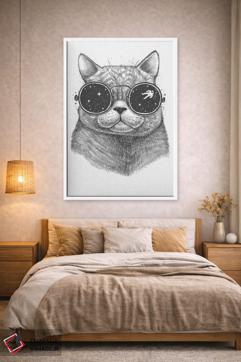 تابلو دکوراتیو گربه فضایی اثر نیکیتا کورنکوف - D1W