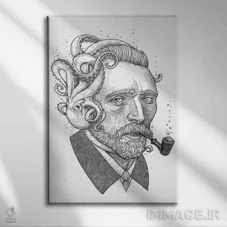 تابلو دکوراتیو اختاپوس ون گوگ اثر نیکیتا کورنکوف - نمای روبهرو روی دیوار