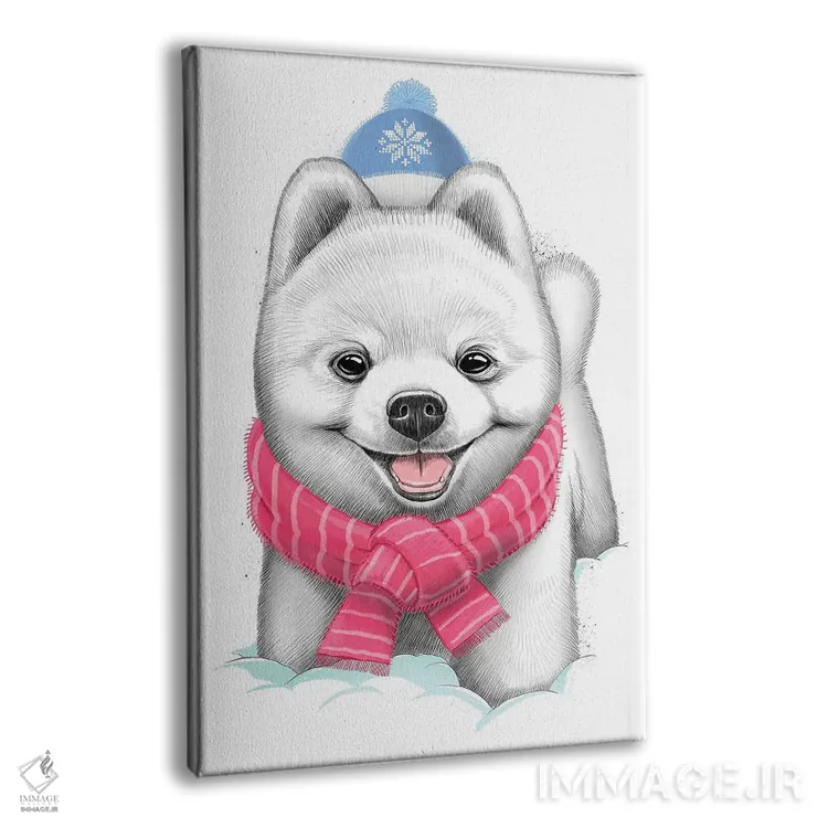 تابلو دکوراتیو توله سگ برفی اثر نیکیتا کورنکوف - نمای پرسپکتیو محصول