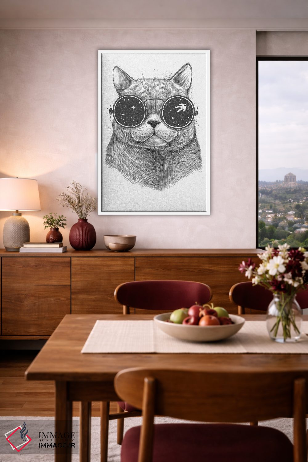 تابلو دکوراتیو گربه فضایی اثر نیکیتا کورنکوف - D3W