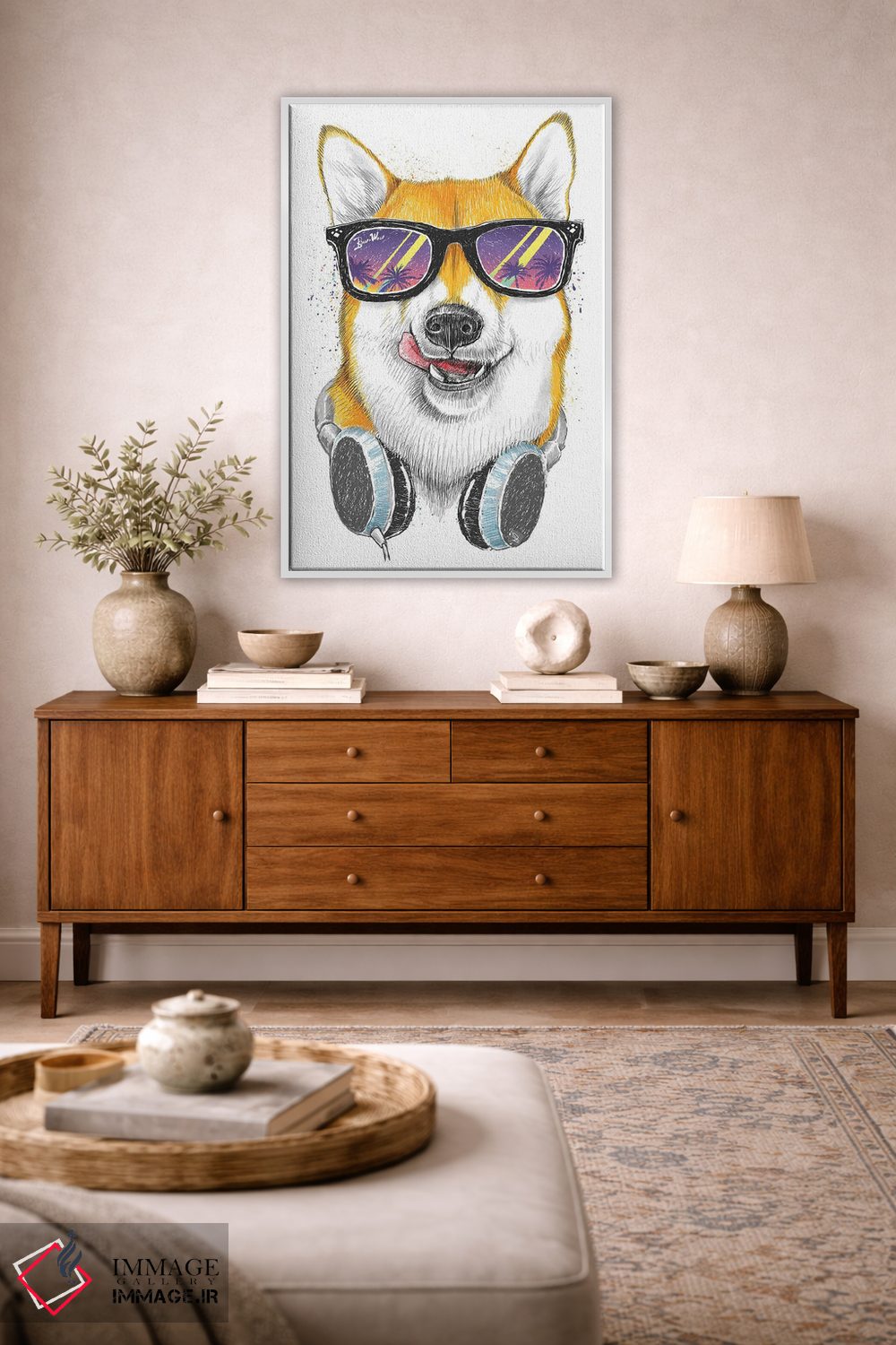 تابلو دکوراتیو شیبا اینو با عینک اثر نیکیتا کورنکوف - D2W