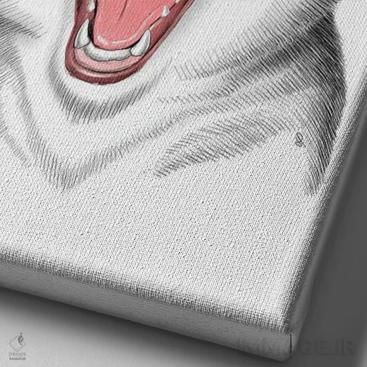 تابلو دکوراتیو هاسکی پاییزی اثر نیکیتا کورنکوف - نمای نزدیک بافت بوم