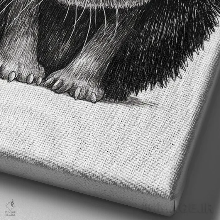 تابلو دکوراتیو جوجه تیغی جنگلی اثر نیکیتا کورنکوف - نمای نزدیک بافت بوم