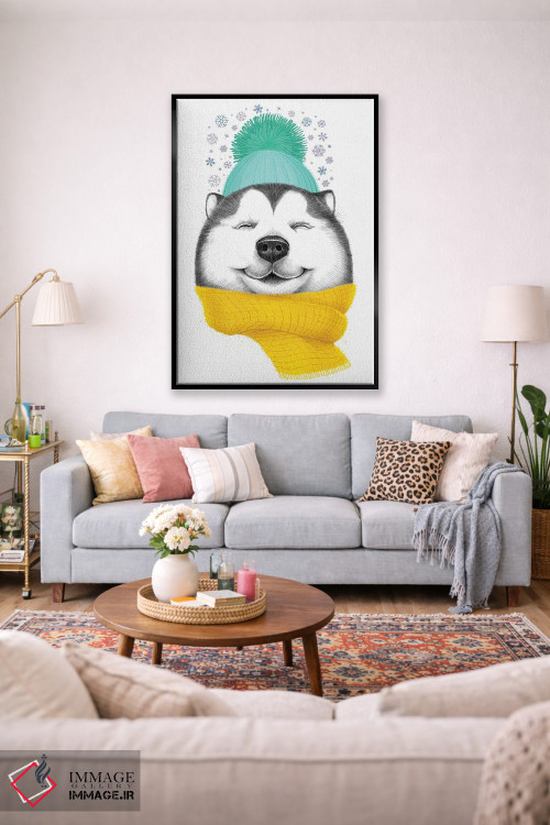 تابلو دکوراتیو هاسکی زمستانی اثر نیکیتا کورنکوف - D1B