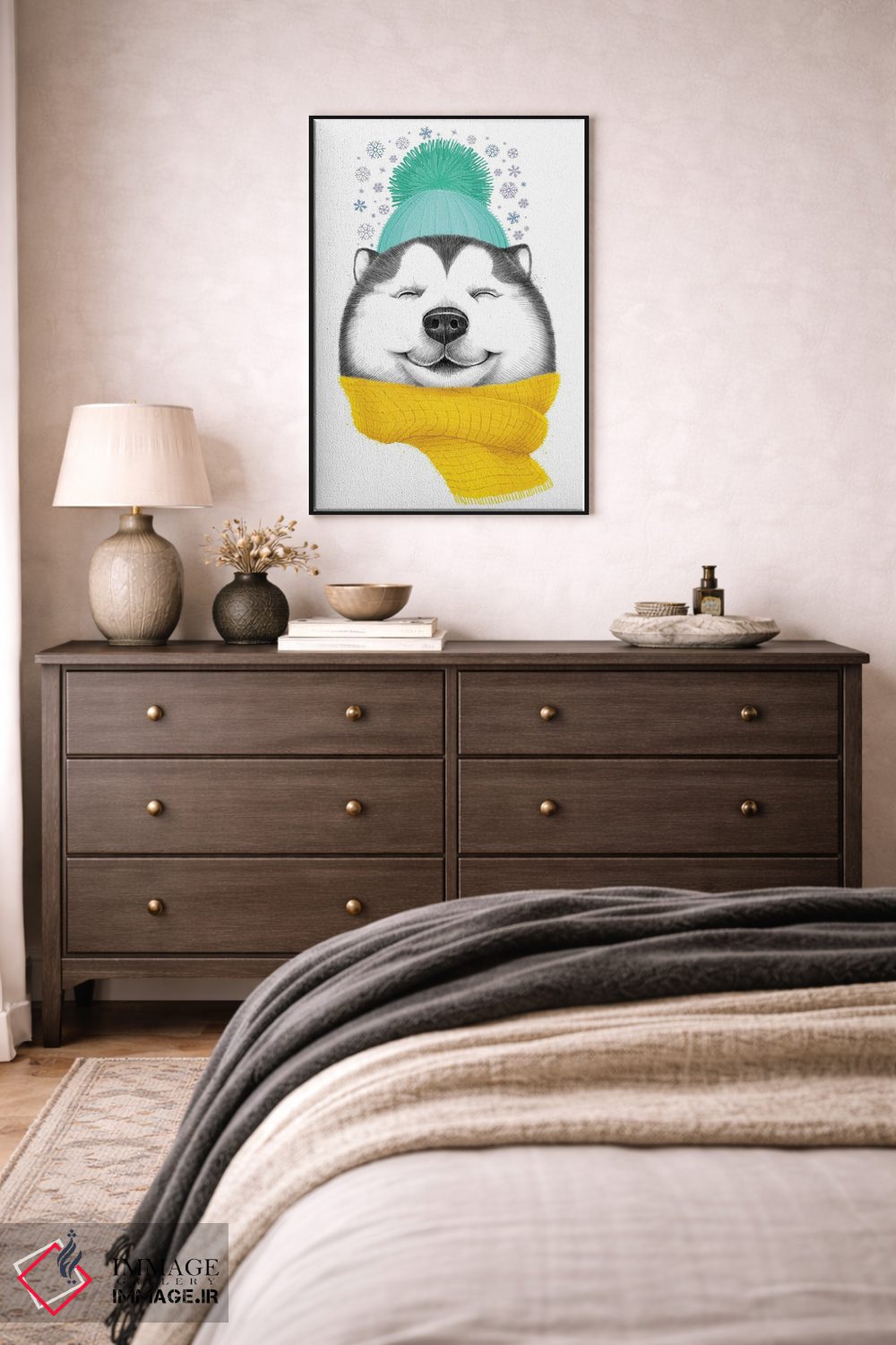 تابلو دکوراتیو هاسکی زمستانی اثر نیکیتا کورنکوف - D4B