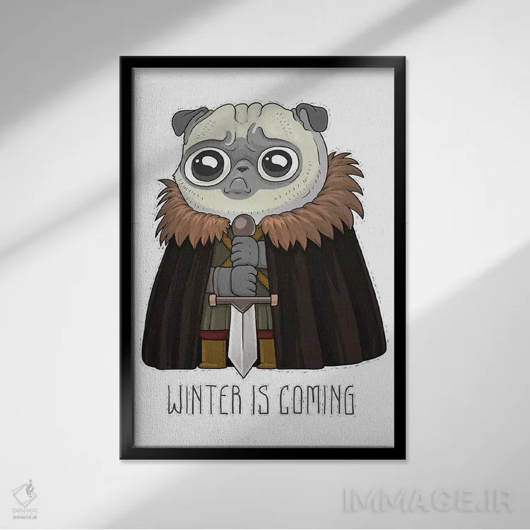 تابلو دکوراتیو زمستان پاگ است اثر نیکیتا کورنکوف - نمای قابدار مشکی