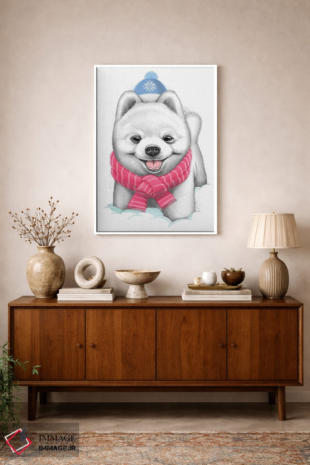 تابلو دکوراتیو توله سگ برفی اثر نیکیتا کورنکوف - D1W