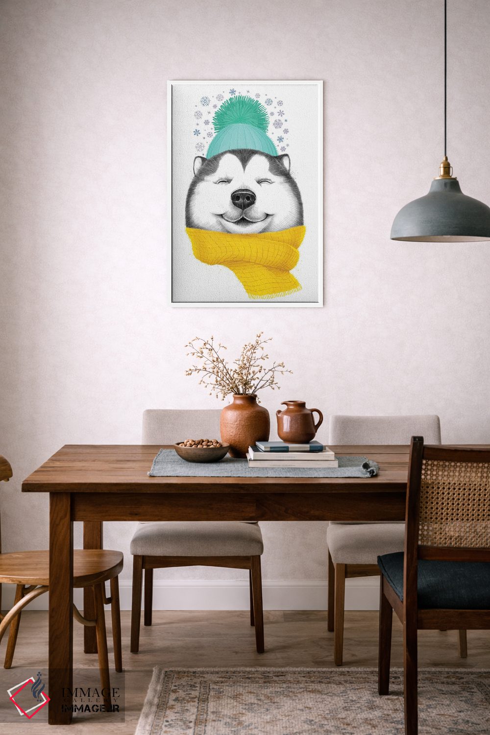 تابلو دکوراتیو هاسکی زمستانی اثر نیکیتا کورنکوف - D6W