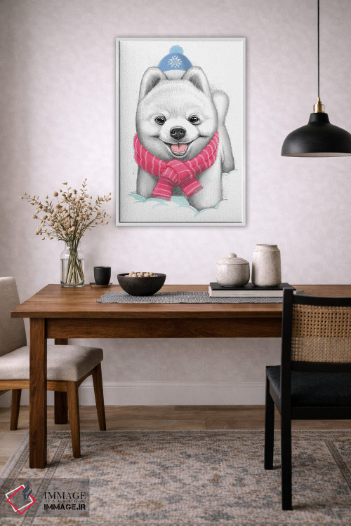 تابلو دکوراتیو توله سگ برفی اثر نیکیتا کورنکوف - D4W