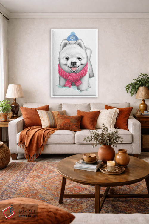 تابلو دکوراتیو توله سگ برفی اثر نیکیتا کورنکوف - D3W