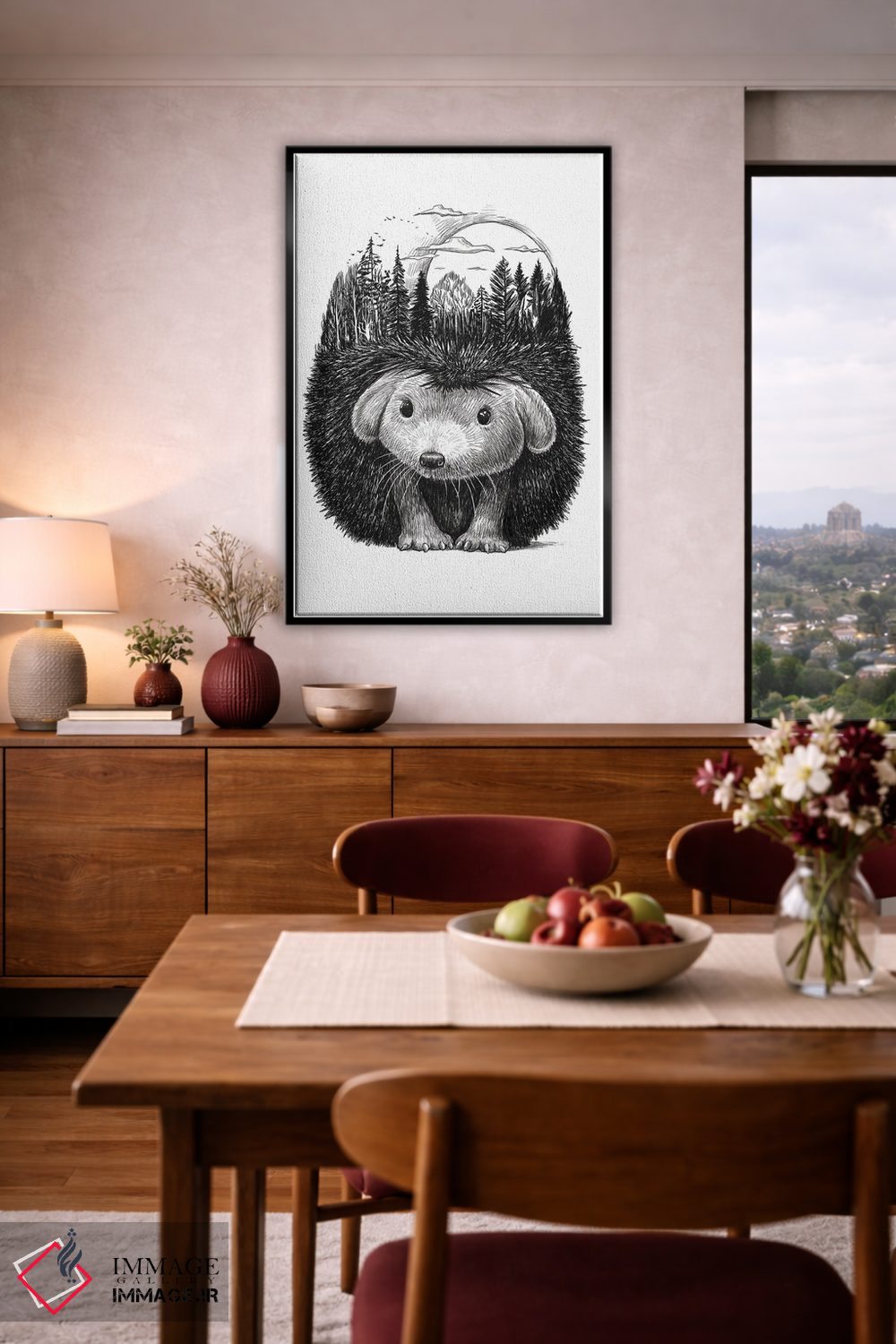 تابلو دکوراتیو جوجه تیغی جنگلی اثر نیکیتا کورنکوف - D3B